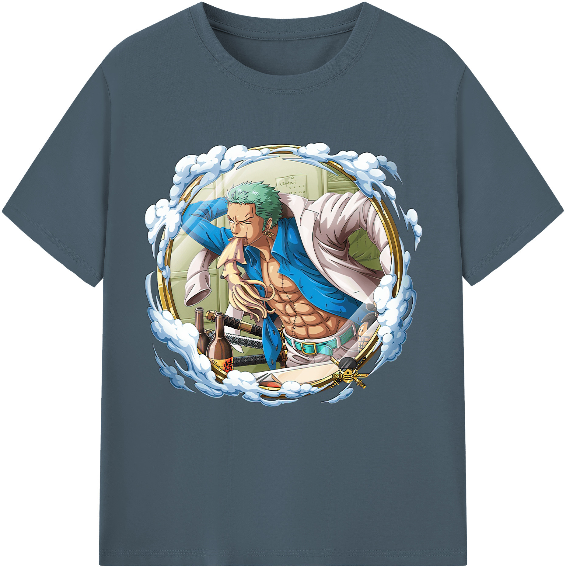 ワンピース ロロノア・ゾロ ONE PIECE Roronoa Zoro 綿100％半袖Tシャツ（フロントプリント）